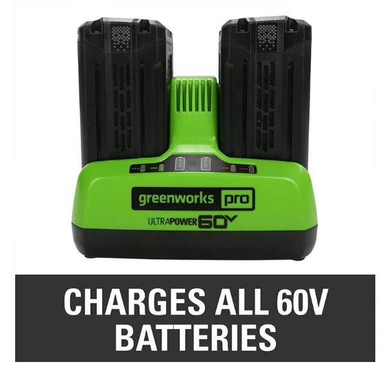 Greenworks 60V Dual Port Green Charger