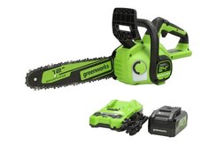 Greenworks 24V 12 Brushless Chainsaw, 4.0Ah USB Battery and Charger Included - CS24L410