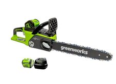 Greenworks 40V 14 Brushless Chainsaw, 2.0Ah Battery and Charger - 2000600