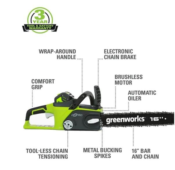 Greenworks Greenworks 40V 16 Brushless Chainsaw (Tool Only) 2000800