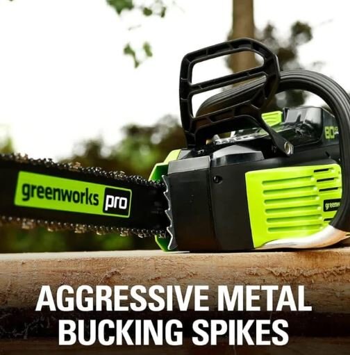 Greenworks 80V 18 Brushless Chainsaw, 2.0Ah Battery and Charger Included
