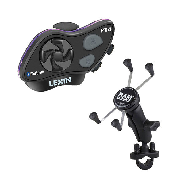 LEXIN LX FT4 BLUETOOTH WITH RAM MOUNTS X GRIP KIT (LXFT4RAMKIT1)