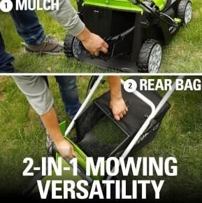 Greenworks 40V 17 Lawn Mower & 40V 12 String Trimmer Combo Kit, 4.0Ah Battery and Charger Included