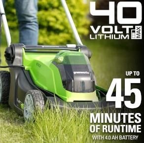 Greenworks 40V 17 Lawn Mower & 40V 12 String Trimmer Combo Kit, 4.0Ah Battery and Charger Included