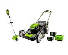 Greenworks 80V 21 Self-Propelled Mower & 80V 16 String Trimmer Combo Kit, 4.0Ah & 2.0Ah Battery and Charger Included