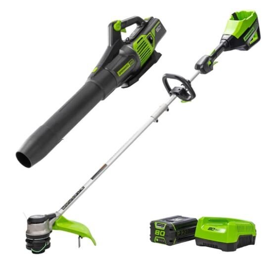 Greenworks 80V Blower & 16 String Trimmer Combo with 2.0Ah Battery