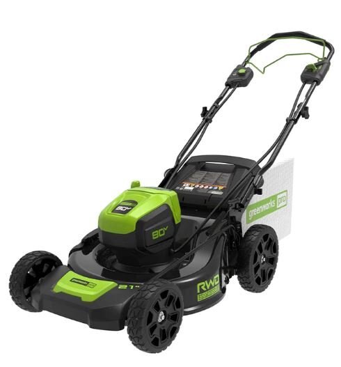 Greenworks 80V 21 Self Propelled Mower and Axial Blower, 2.0 Ah & 4.0Ah Battery and Charger Included