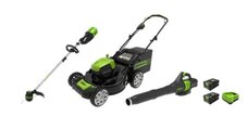 Greenworks 60V 20 Brushless Snow Thrower & 60V 140 MPH - 540 CFM Jet Blower Combo Kit, 4.0 AH Battery and Charger Included