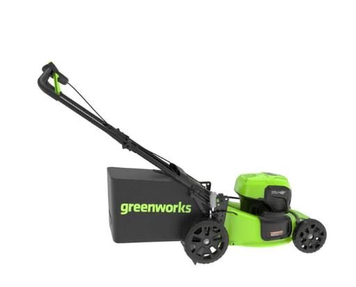 Greenworks 2 x 24V (48V) 20 Brushless Push Mower, (2) 4Ah USB Batteries and 4A Dual Port Charger
