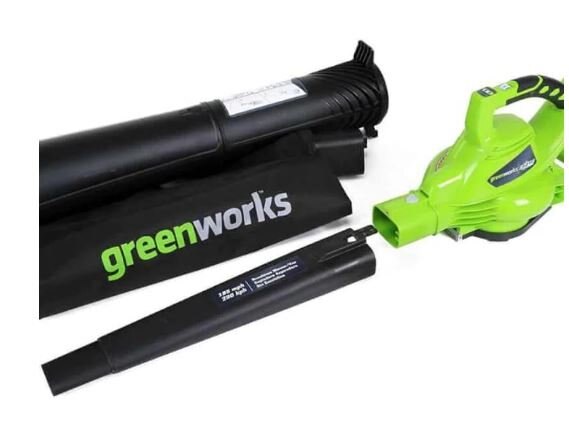 Greenworks 40V 185 MPH 340 CFM Brushless Blower / Leaf Vacuum, 4.0Ah Battery and Charger Included 24222
