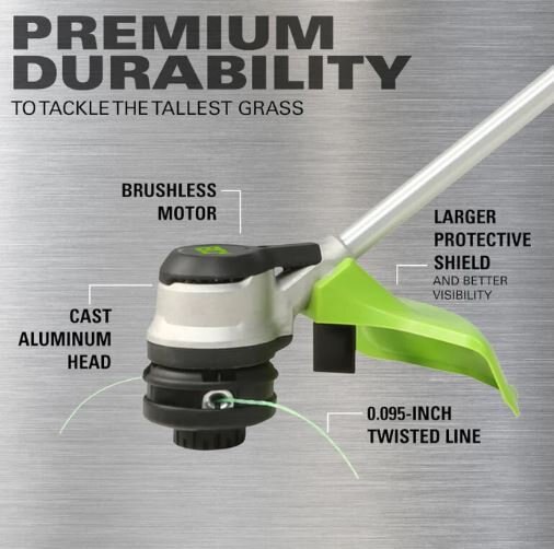 Greenworks 80V 14/16 String Trimmer, with Strap, 4.0Ah Battery and Charger Included plus 5 Rolls of Line
