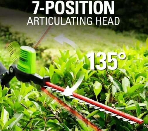 Greenworks 80V Pole Hedge Trimmer, 2.0Ah Battery and Charger Included