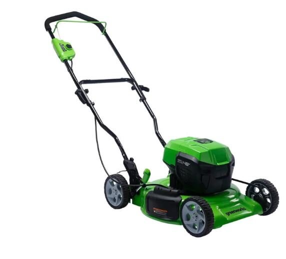 Greenworks 48V (2 x 24V) 19 Brushless Push Lawn Mower, (2) 24V 4.0Ah Batteries and Charger Included