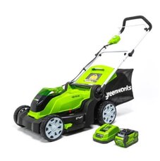 Greenworks 40V 17 Brushed Lawn Mower, 4.0Ah Battery and Charger Included