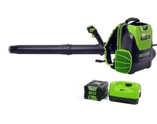 Greenworks 80V 180 MPH - 610 CFM Brushless Backpack Blower, 2.5 Ah Battery and Charger Included - BPB80L2510