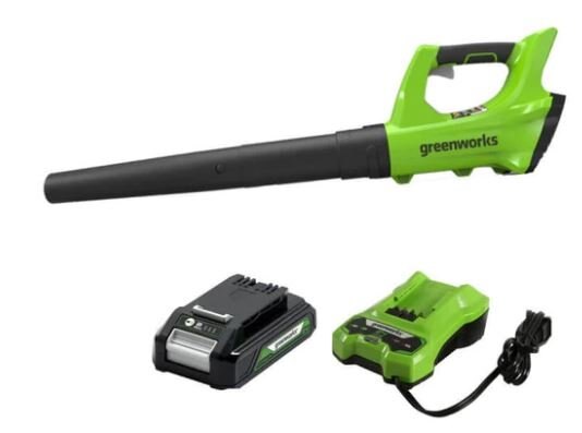 Greenworks 24V 100 MPH 330 CFM Jet Blower, 2.0Ah Battery and Charger Included
