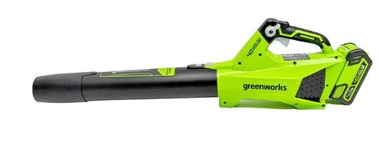 Greenworks 40V 14 Chainsaw & 40V 125 MPH 450 CFM Axial Jet Blower, 4.0Ah Battery and Charger Included