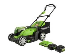 Greenworks 48V (2x24V) 17 Lawn Mower, (2) 24V 4.0Ah Batteries and Charger Included - MO48B2210