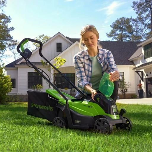 Greenworks 24V 13 Brushless Lawn Mower, 4.0Ah Battery and Charger