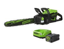 Greenworks 60V 18 Brushless Chainsaw, 4.0Ah Battery and Charger Included