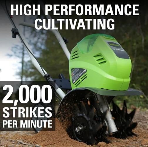 Greenworks 40V 10 Cultivator, 4.0Ah Battery and Charger Included