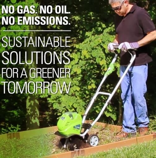 Greenworks 40V 10 Cultivator, 4.0Ah Battery and Charger Included