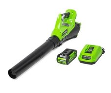 Greenworks 40V 110 MPH - 390 CFM Jet Blower, 2.0Ah Battery and Charger Included