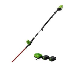 Greenworks 80V Pole Hedge Trimmer, (2x) 2.0Ah Battery and Charger