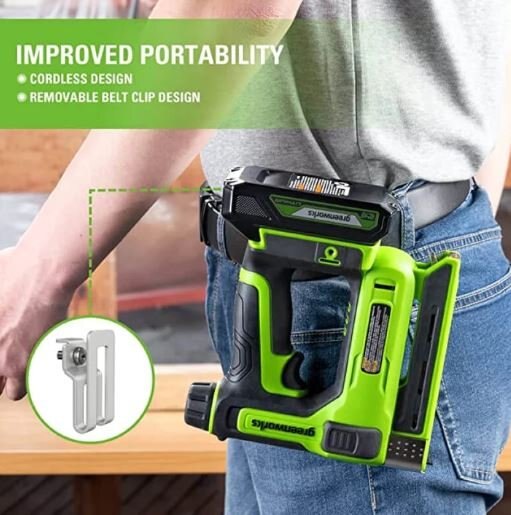 Greenworks 24V 3/8 Crown Stapler, 2.0Ah Battery and Charger Included