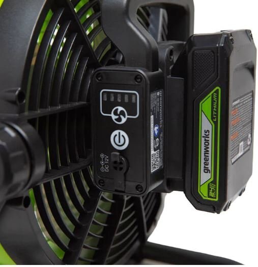 Greenworks 24V Fan with 2.0Ah USB Battery and AC Adapter/Charger
