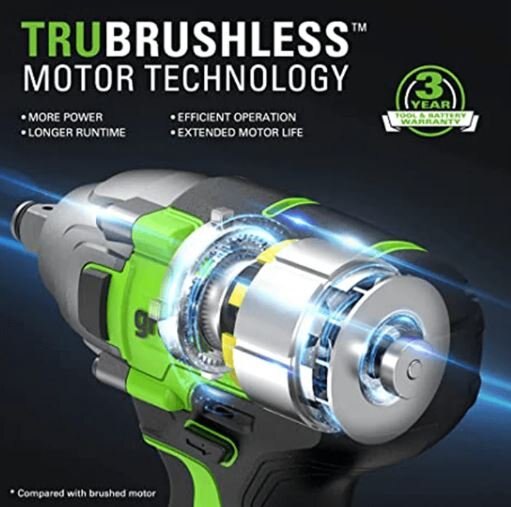 Greenworks 24V Brushless 1/2 Impact Wrench, 4.0Ah Battery and Charger Included