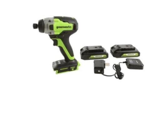 Greenworks 24V Brushless Impact Driver, (2) 1.5Ah Batteries and Charger Included ID24L1520