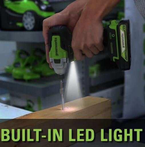 Greenworks 24V Brushless Impact Driver, (2) 1.5Ah Batteries and Charger Included ID24L1520