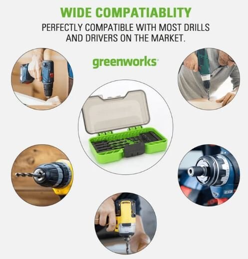 Greenworks 60 PCS Multi Material Drill and Driver Set
