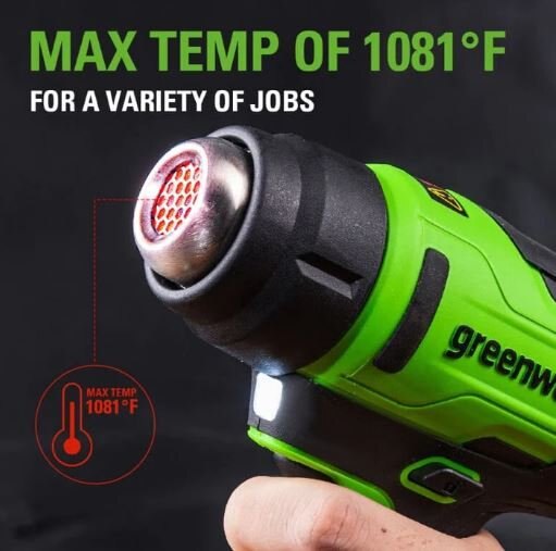 Greenworks 24V Heat Gun, 2.0Ah USB Battery and AC Adapter Included