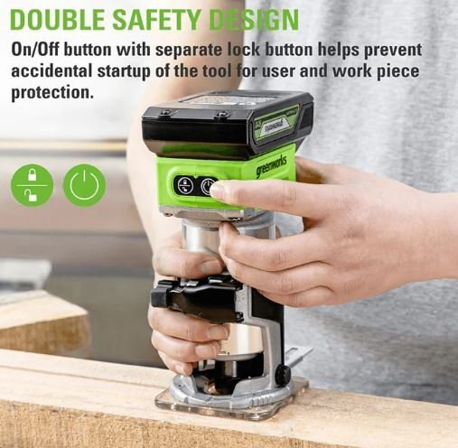 Greenworks 24V Brushless Compact Router, 2.0Ah Battery and Charger Included