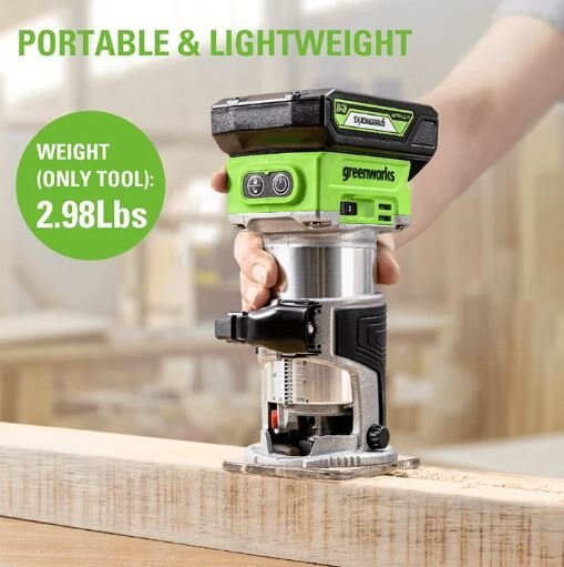 Greenworks 24V Brushless Compact Router, 2.0Ah Battery and Charger Included