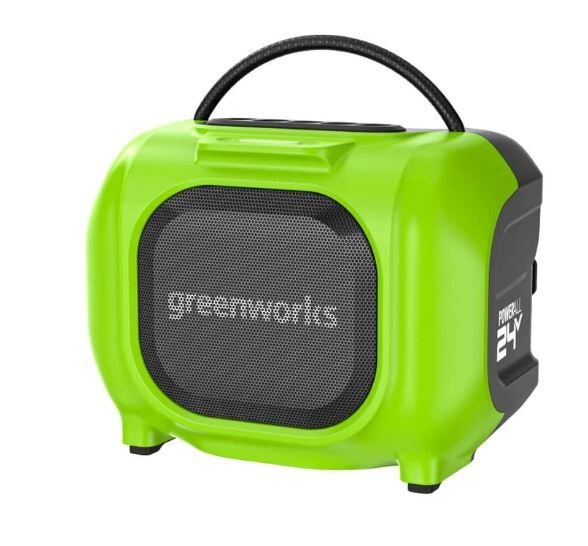 Greenworks 24V Mini Bluetooth Speaker, 2.0Ah Battery and Charger Included
