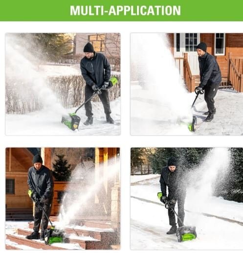 Greenworks 80V 12 Brushless Snow Shovel, 2.0Ah Battery and Charger Included