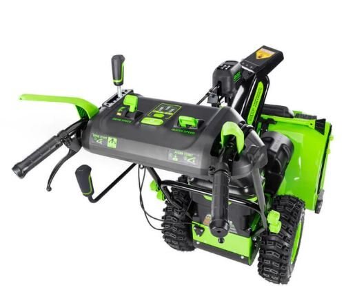 Greenworks 60V 24 Dual Stage Snow Thrower, (3) 5.0Ah Batteries and Dual Port Charger Included