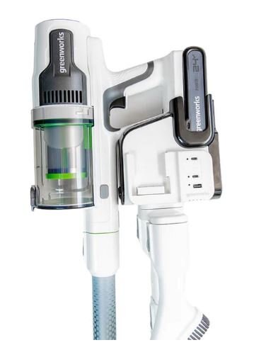 Greenworks 24V Stick Vacuum (White) with 4.0Ah Battery and Wall Charger