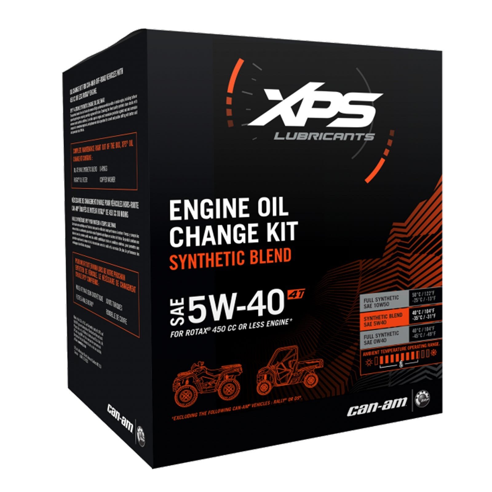 4T 5W 40 Synthetic Blend Oil Change Kit for Rotax 450 cc or less engine