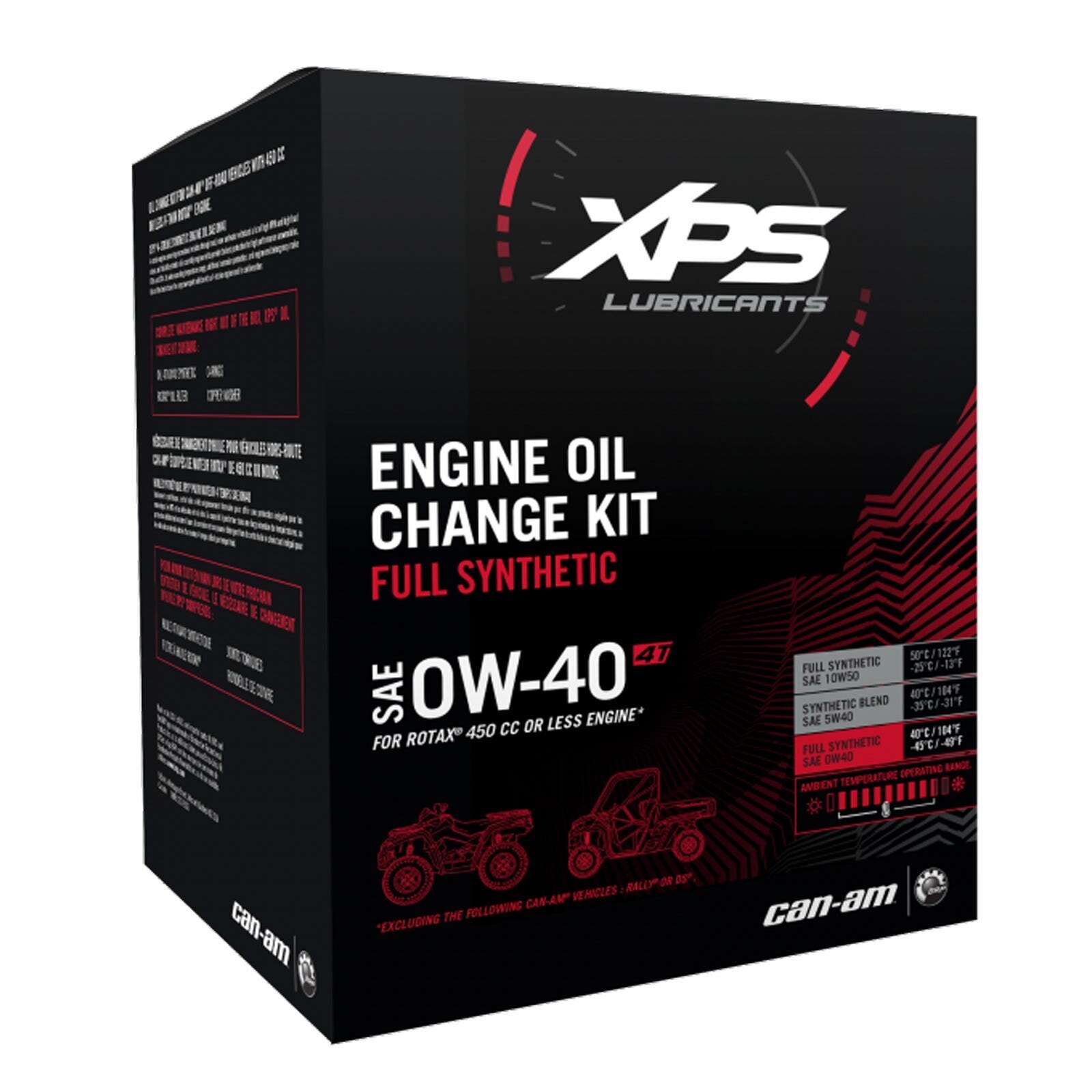 4T 0W 40 Synthetic Oil Change Kit for Rotax 450 cc or less engine