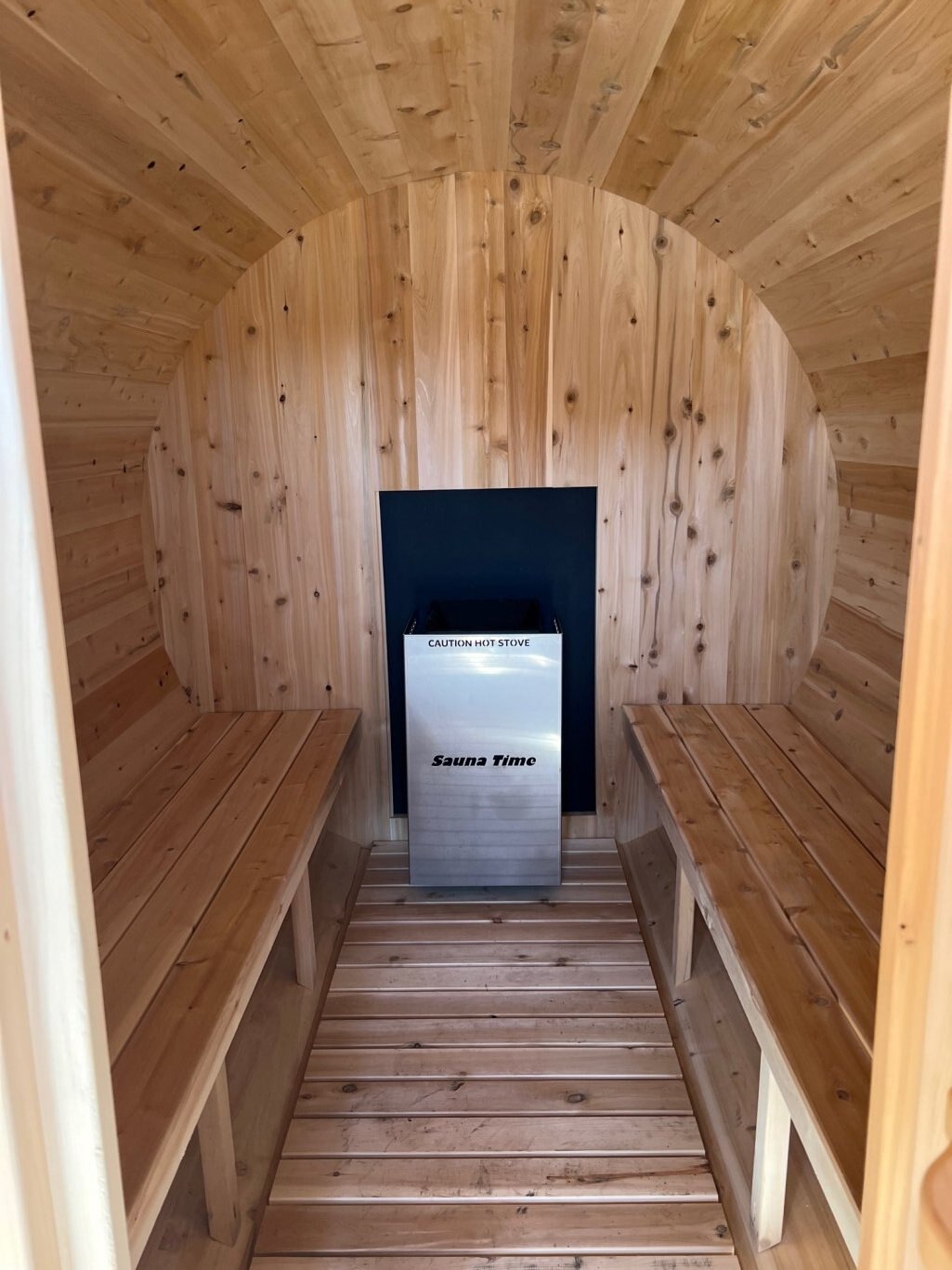 Barrel Cedar Sauna 7X8 W/ 4 Change Room