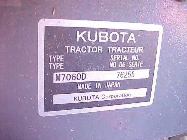 2018 Kubota M7060HDCC12