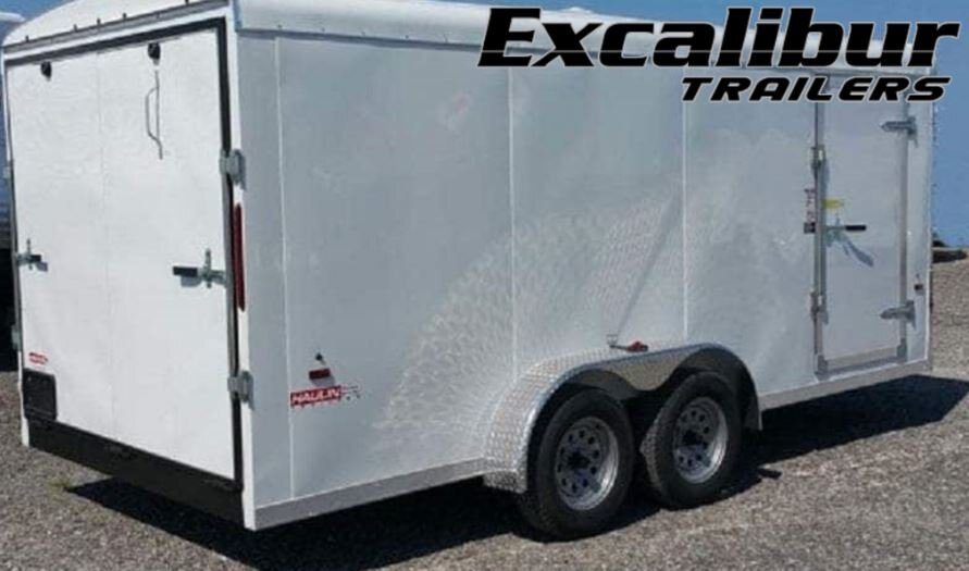 2022 Excalibur 7X16 Round Top Cargo Trailer CONTRACTOR Package Barn Doors