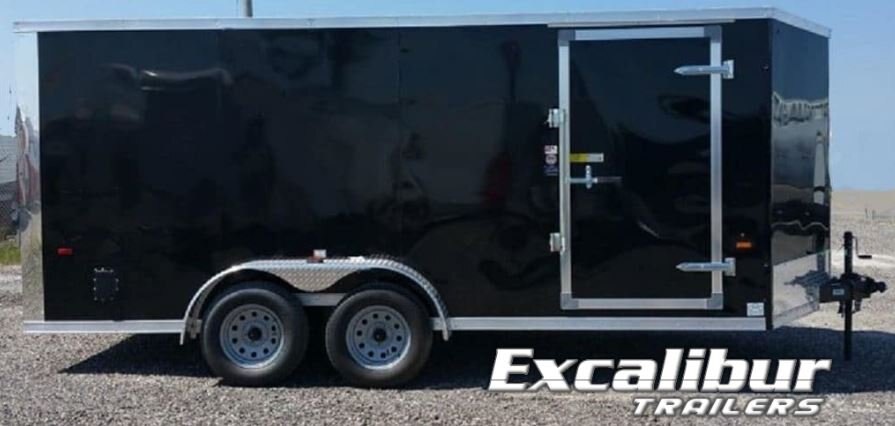 2022 Excalibur 7X16 V Nose Enclosed Cargo Trailer w/Barn Doors