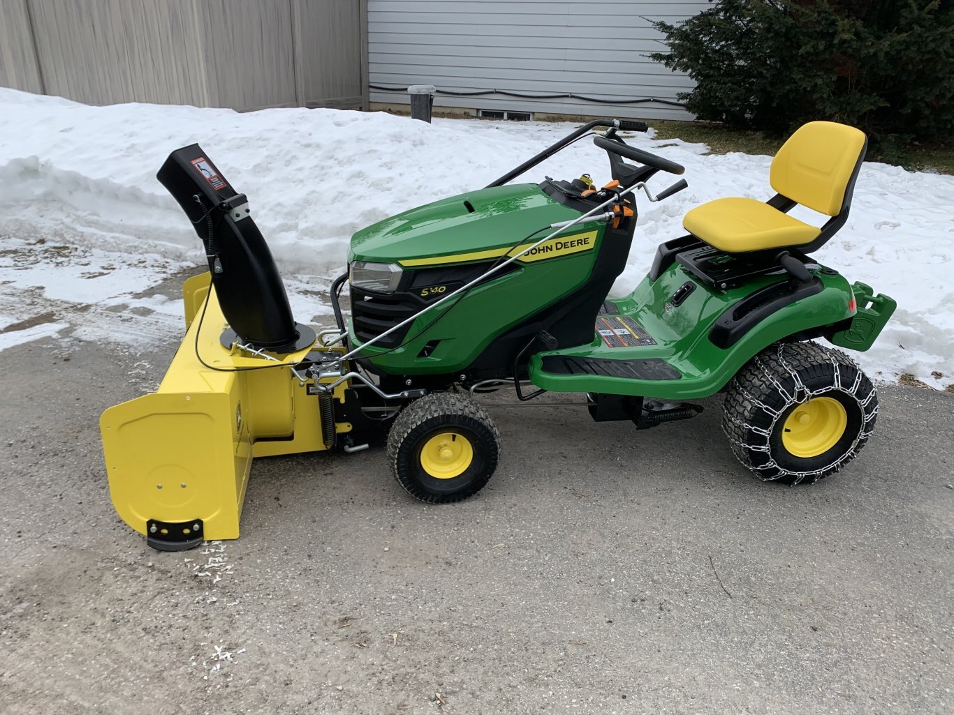 John Deere S240 Lawn Tractor, 48 Mower deck w/ Snowblower