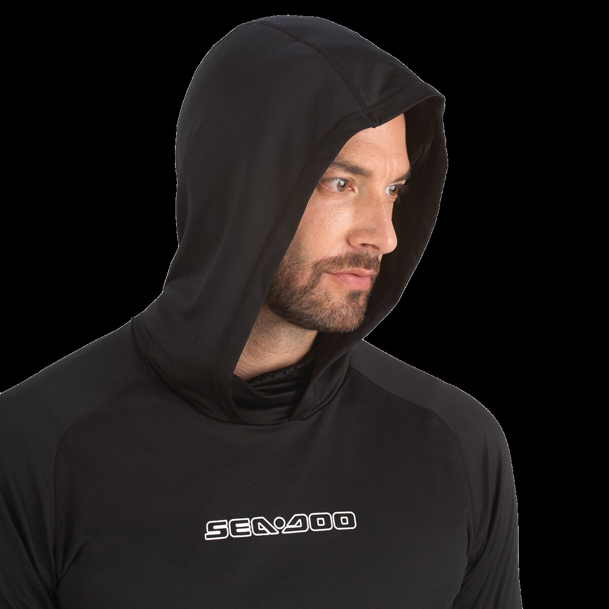 Men's UV Protection Hooded Shirt XL Black