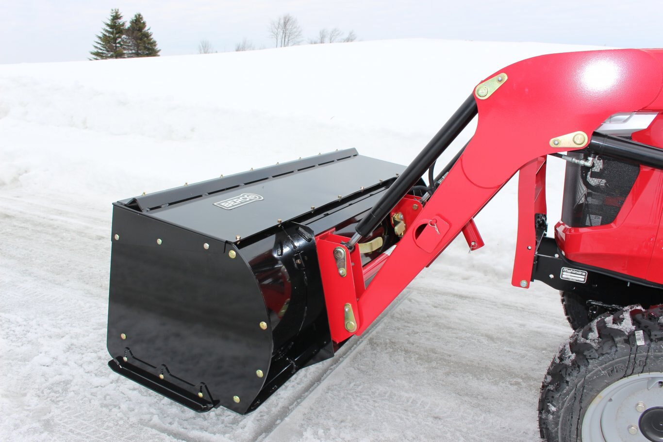 Bercomac Light Duty Snow Push for tractors equipped with Skid Steer style attach